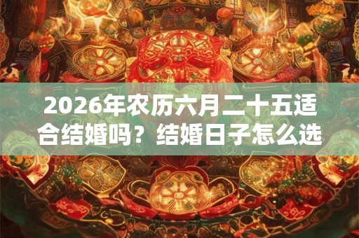 2026年农历六月二十五适合结婚吗？结婚日子怎么选？