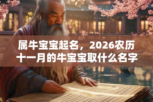 属牛宝宝起名，2026农历十一月的牛宝宝取什么名字好？