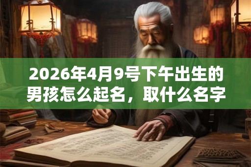 2026年4月9号下午出生的男孩怎么起名，取什么名字吉祥？