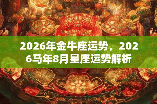 2026年金牛座运势,2026马年8月星座运势解析 2026年金牛座运势,2026马年8月星座运势解析