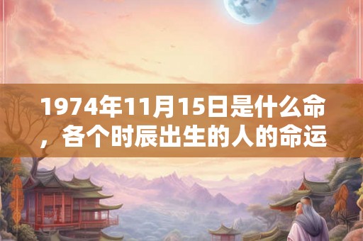 1974年11月15日是什么命,各个时辰出生的人的命运 1974年11月15日是什么命,各个时辰出生的人的命运
