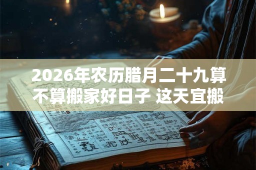 2026年农历腊月二十九算不算搬家好日子 这天宜搬新家吗