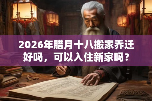 2026年腊月十八搬家乔迁好吗，可以入住新家吗？