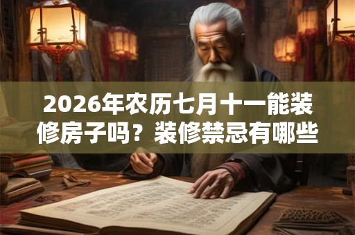 2026年农历七月十一能装修房子吗？装修禁忌有哪些？