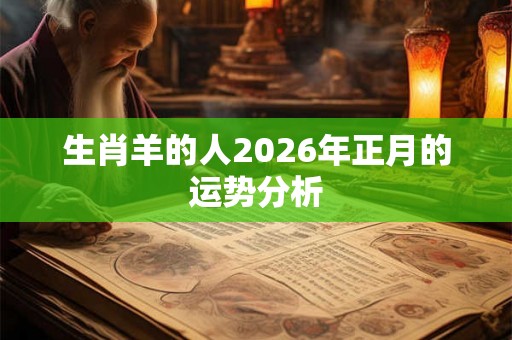 生肖羊的人2026年正月的运势分析