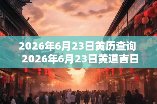 2026年6月23日黄历查询 2026年6月23日黄道吉日一览表 2026年6月23日黄历查询 2026年6月23日黄道吉日一览表