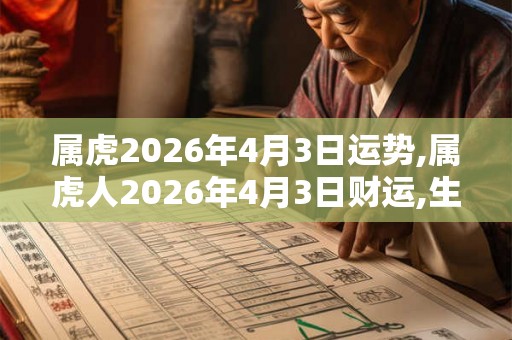 属虎2026年4月3日运势,属虎人2026年4月3日财运,生肖虎2026年4月3日运势
