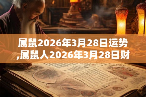 属鼠2026年3月28日运势,属鼠人2026年3月28日财运,生肖鼠2026年3月28日运势