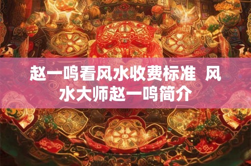 赵一鸣看风水收费标准  风水大师赵一鸣简介