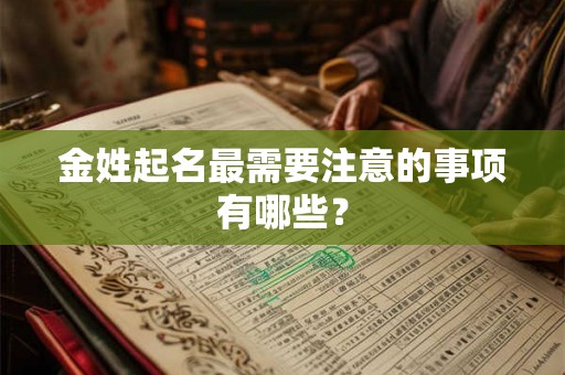 金姓起名最需要注意的事项有哪些？