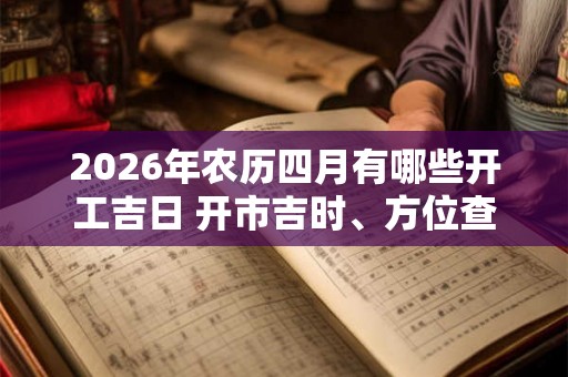 2026年农历四月有哪些开工吉日 开市吉时、方位查询