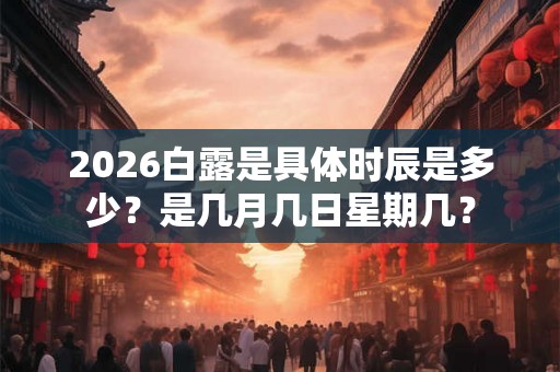 2026白露是具体时辰是多少？是几月几日星期几？