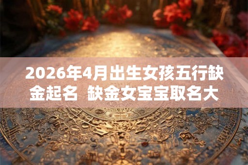 2026年4月出生女孩五行缺金起名  缺金女宝宝取名大全
