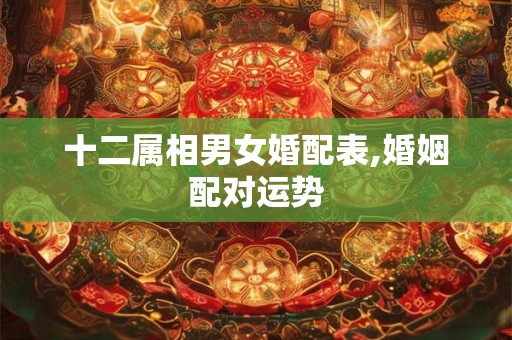十二属相男女婚配表,婚姻配对运势