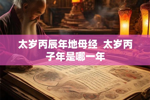 太岁丙辰年地母经  太岁丙子年是哪一年