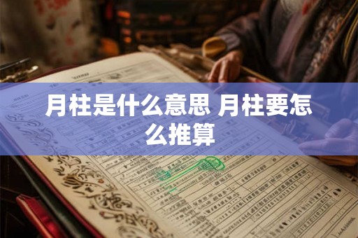 月柱是什么意思 月柱要怎么推算 月柱是什么意思 月柱要怎么推算