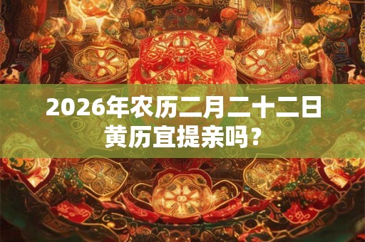 2026年农历二月二十二日黄历宜提亲吗？