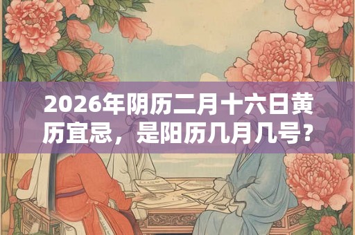 2026年阴历二月十六日黄历宜忌，是阳历几月几号？
