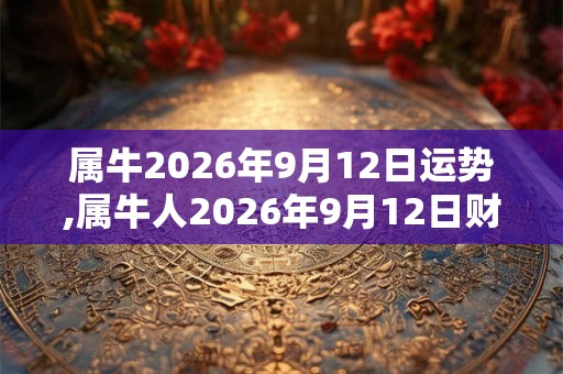 属牛2026年9月12日运势,属牛人2026年9月12日财运,生肖牛2026年9月12日运势