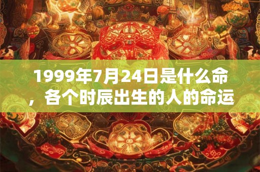1999年7月24日是什么命，各个时辰出生的人的命运