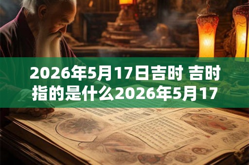 2026年5月17日吉时 吉时指的是什么2026年5月17日有哪些吉时值得关注