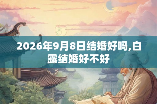 2026年9月8日结婚好吗,白露结婚好不好