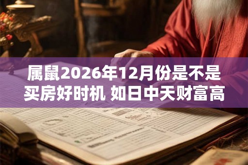 属鼠2026年12月份是不是买房好时机 如日中天财富高涨