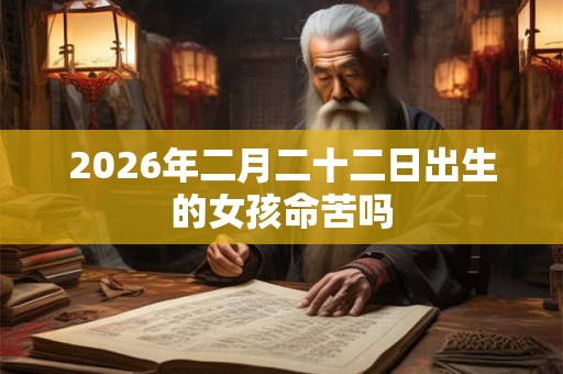 2026年二月二十二日出生的女孩命苦吗