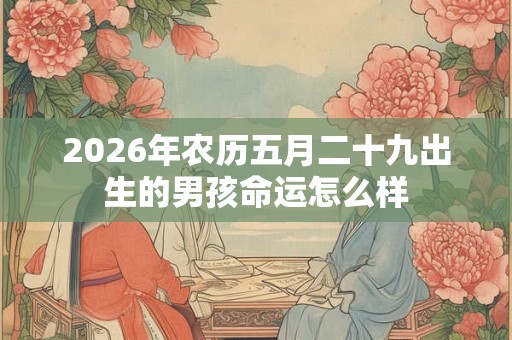 2026年农历五月二十九出生的男孩命运怎么样