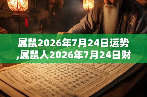 属鼠2026年7月24日运势,属鼠人2026年7月24日财运,生肖鼠2026年7月24日运势