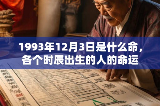 1993年12月3日是什么命，各个时辰出生的人的命运