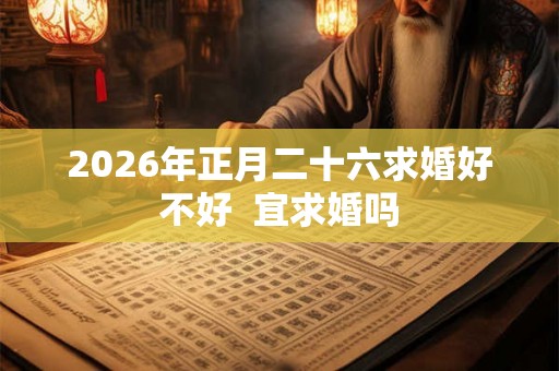 2026年正月二十六求婚好不好 宜求婚吗 2026年正月二十六求婚好不好 宜求婚吗