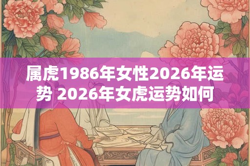 属虎1986年女性2026年运势 2026年女虎运势如何