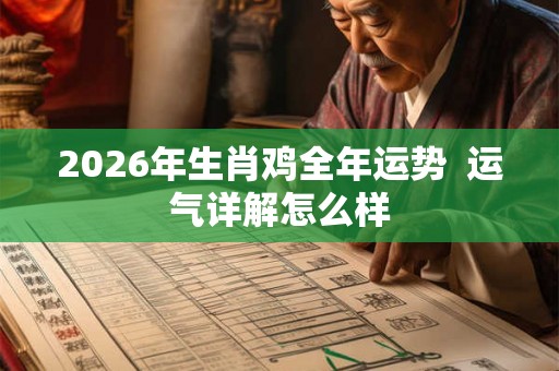 2026年生肖鸡全年运势  运气详解怎么样