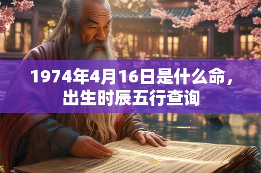 1974年4月16日是什么命，出生时辰五行查询