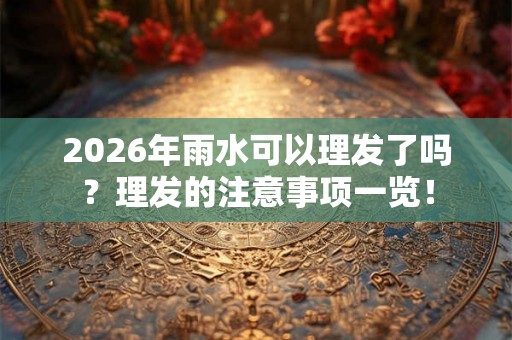 2026年雨水可以理发了吗？理发的注意事项一览！