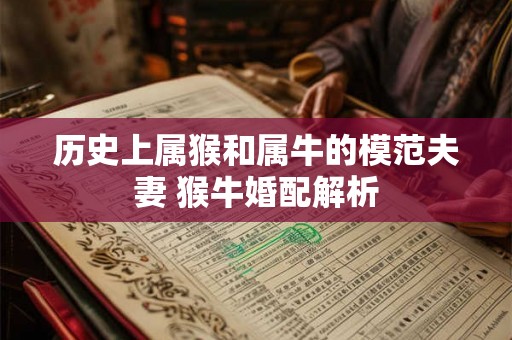 历史上属猴和属牛的模范夫妻 猴牛婚配解析