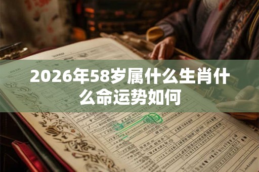 2026年58岁属什么生肖什么命运势如何