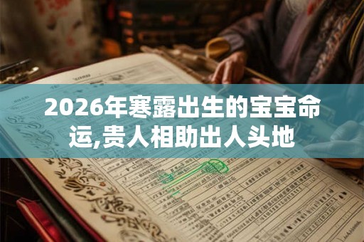2026年寒露出生的宝宝命运,贵人相助出人头地