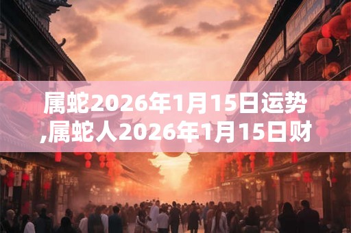 属蛇2026年1月15日运势,属蛇人2026年1月15日财运,生肖蛇2026年1月15日运势