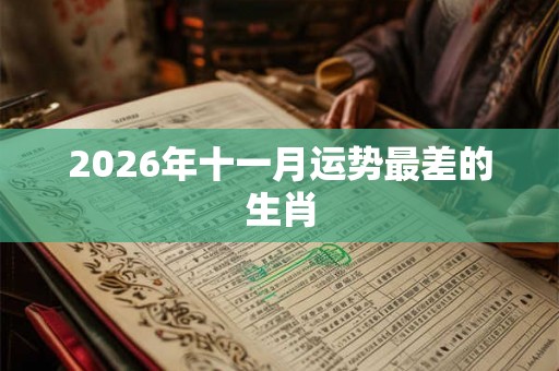 2026年十一月运势最差的生肖