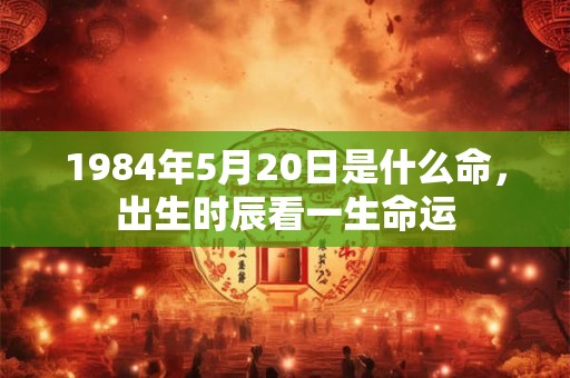 1984年5月20日是什么命，出生时辰看一生命运