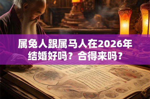 属兔人跟属马人在2026年结婚好吗？合得来吗？