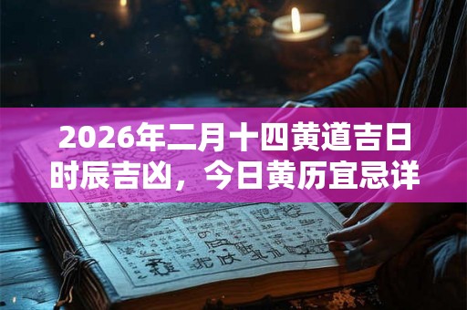 2026年二月十四黄道吉日时辰吉凶，今日黄历宜忌详解
