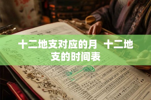十二地支对应的月  十二地支的时间表