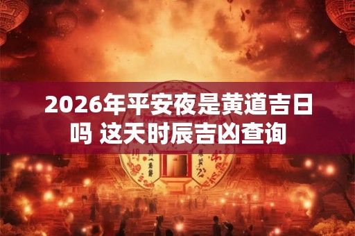 2026年平安夜是黄道吉日吗 这天时辰吉凶查询 2026年平安夜是黄道吉日吗 这天时辰吉凶查询
