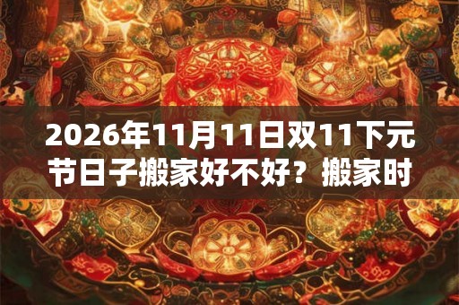 2026年11月11日双11下元节日子搬家好不好？搬家时间怎么选择？