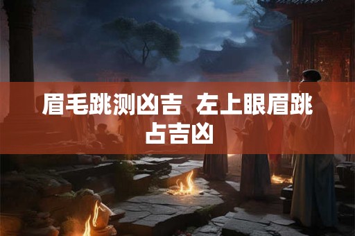 眉毛跳测凶吉  左上眼眉跳占吉凶