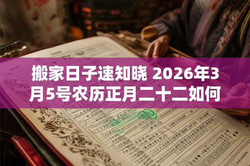 搬家日子速知晓 2026年3月5号农历正月二十二如何