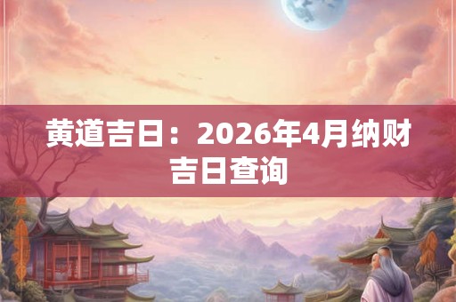 黄道吉日：2026年4月纳财吉日查询